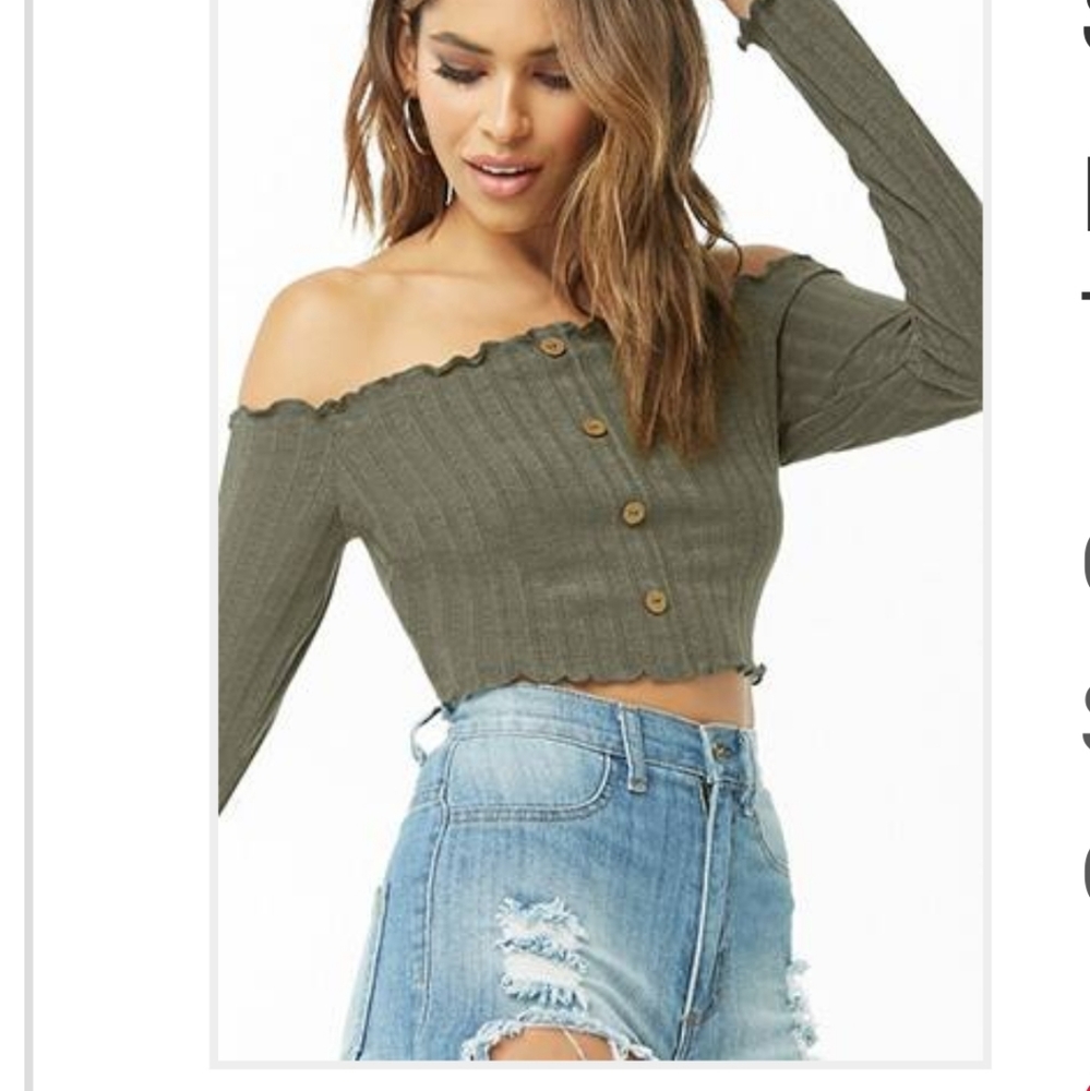 OLIVE Off the shoulder Crop Top